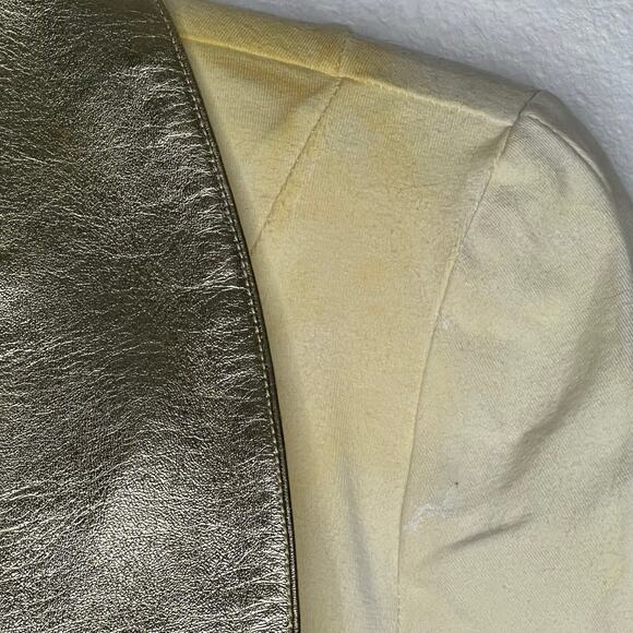 Vintage Cache Egyptian Gold Open Cropped Blazer Small - Picture 4 of 7